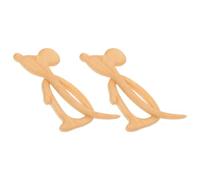 HAKIDZEL 2 Stück Broschennadeln aus Bambus mit Mausmotiv Niedliche Cartoon Mausbrosche als Anstecknadel für Kleidung und Schals bei Besonderen und Alltäglichen Gelegenheiten