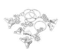 HAKIDZEL 4stücke Teiliges Schlittschuh Schlüsselanhänger mit Schneeflocken Kreative Bag Hanging Ornament Langlebiger Skates Shoes Keychain Dekorativ für Rucksack und Eislaufparty