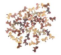 HAKIDZEL 50 Bunte Dekorative Holzknöpfe in Pferdeform für Selbstgemacht Nähen Praktische Kreative Knöpfe aus Synthetischem Material für Pullover und Jacken