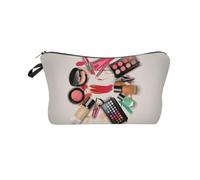 HAKIDZEL Kleine Kosmetiktasche mit 3D Druck Dacron Material Reißverschluss Design Bedruckte Make Up Tasche für Outdoor und Zuhause Praktische Kulturbeutel für Kosmetik