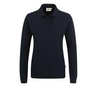 HAKRO 215 Regular Fit Damen Longsleeve Poloshirt schwarz, Einfarbig
