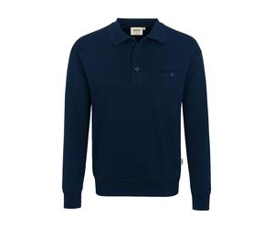 HAKRO 457 Comfort Fit Longsleeve Poloshirt nachtblau, Einfarbig