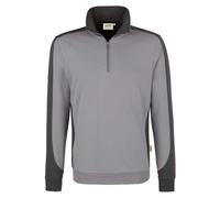 HAKRO 476 Comfort Fit Sweatshirt Zip grau/anthrazit, Zweifarbig