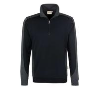 HAKRO 476 Comfort Fit Sweatshirt Zip schwarz/anthrazit, Zweifarbig