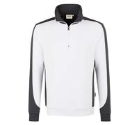 HAKRO 476 Comfort Fit Sweatshirt Zip weiss/anthrazit, Zweifarbig