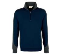 Hakro No. 0476 Zip-Sweatshirt Contrast MIKRALINAR® tinte/anthrazit - 6XL
