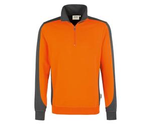 HAKRO 476 Comfort Fit Troyer orange/anthrazit, Zweifarbig