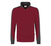 HAKRO Zip-Sweatshirt Contrast MIKRALINAR® weinrot/anthrazit, 3XL