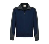 HAKRO 477 Comfort Fit Sweatjacke dunkelblau/anthrazit, Zweifarbig