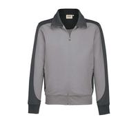 HAKRO 477 Comfort Fit Sweatjacke grau/anthrazit, Zweifarbig