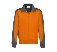 HAKRO 477 Comfort Fit Sweatjacke orange/anthrazit, Zweifarbig
