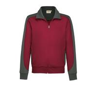 HAKRO 477 Comfort Fit Sweatjacke weinrot/anthrazit, Zweifarbig