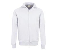 HAKRO 606 Comfort Fit Sweatjacke weiss, Einfarbig