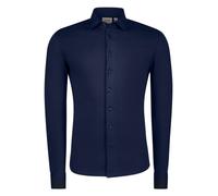 HAKRO Business Regular Fit Jerseyhemd dunkelblau, Einfarbig
