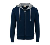 HAKRO Comfort Fit Sweatjacke mit Kapuze dunkelblau/silber, Zweifarbig