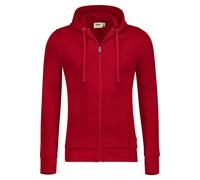 HAKRO Comfort Fit Sweatjacke mit Kapuze rot, Einfarbig