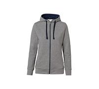 Damen-Kapuzen-Jacke Bonded 255 - HAKRO® grau-meliert XL