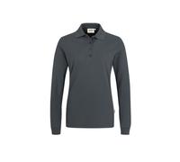 HAKRO 215 Regular Fit Damen Longsleeve Poloshirt anthrazit, Einfarbig