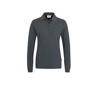 HAKRO Damen Longsleeve-Poloshirt Mikralinar® 215, anthrazit, Größe L (Arbeitshemd & Arbeitsshirt)
