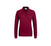 HAKRO 215 Regular Fit Damen Longsleeve Poloshirt weinrot, Einfarbig