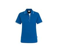 HAKRO Damen Poloshirt Casual 203 – Regular Fit – blau/weiß – Größe M