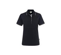 HAKRO Damen Polo-Shirt Casual - 203 - schwarz/silber - Größe: 3XL