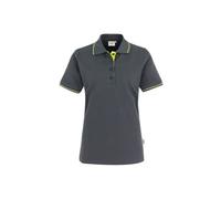 HAKRO Damen Polo-Shirt Casual - 203 - anthrazit/kiwi - Größe: S