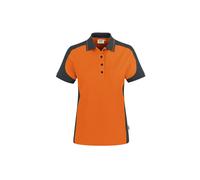 HAKRO Damen Poloshirt Contrast Mikralinar® 239 – Regular Fit, orange/anthrazit, Größe XL