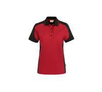 HAKRO Damen Poloshirt Contrast 239 Mikralinar® Regular Fit rot/anthrazit Größe 3XL