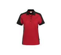 HAKRO Damen Poloshirt Contrast Mikralinar® 239, rot/anthrazit, Größe 5XL (Arbeitshemd & Arbeitsshirt)