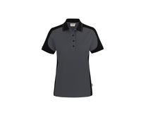 HAKRO Regular Fit Damen Poloshirt Karbongrau/schwarz, Zweifarbig