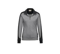 HAKRO Damen Sweatjacke Contrast Mikralinar® 277, titan/anthrazit, Größe M (Outdoorkleidung & Freizeitkleidung)