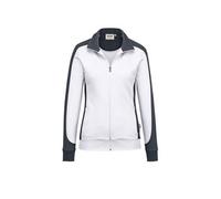 HAKRO Damen Sweatjacke Contrast MIKRALINAR® weiß/anthrazit, 4XL