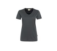 HAKRO Damen T-Shirt MIKRALINAR® No. 0181 V-Ausschnitt anthrazit M