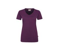 HAKRO Damen T-Shirt MIKRALINAR® No. 0181 V-Ausschnitt aubergine 6XL