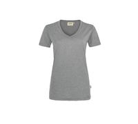 HAKRO Damen T-Shirt MIKRALINAR® No. 0181 V-Ausschnitt grau meliert 3XL