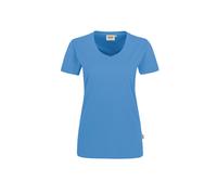 HAKRO Damen T-Shirt MIKRALINAR® No. 0181 V-Ausschnitt malibublau S