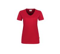 HAKRO Damen T-Shirt MIKRALINAR® No. 0181 V-Ausschnitt rot M