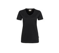 HAKRO Damen T-Shirt MIKRALINAR® No. 0181 V-Ausschnitt schwarz S
