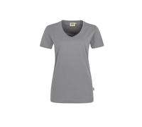 HAKRO Damen T-Shirt MIKRALINAR® No. 0181 V-Ausschnitt titan 4XL