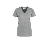 Damen T-Shirt "Classic" V-Ausschnitt 126 grau-meliert XS
