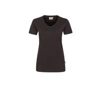 HAKRO Damen V-Shirt Mikralinar® 181, schokolade, Größe XS (Arbeitshemd & Arbeitsshirt)