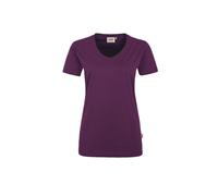 HAKRO Damen V-Shirt Mikralinar® 181 aubergine Größe XS