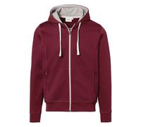 HAKRO Essentials Comfort Fit Sweatjacke mit Kapuze weinrot/silber, Einfarbig