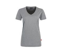 HAKRO Damen V-Shirt Mikralinar® 181, grau meliert, Größe 4XL (Arbeitshemd & Arbeitsshirt)