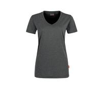 Hakro No. 0181 Damen V-Shirt MIKRALINAR® anthrazit meliert - 6XL