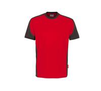 Hakro No. 0290 T-Shirt Contrast MIKRALINAR® rot/anthrazit - 2XL