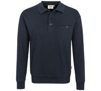 HAKRO 457 Comfort Fit Longsleeve Poloshirt nachtblau, Einfarbig