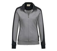 HAKRO Damen Sweatjacke Contrast Mikralinar® 277, titan/anthrazit, Größe 6XL (Outdoorkleidung & Freizeitkleidung)
