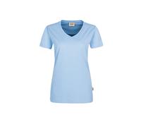 Hakro No. 0181 Damen V-Shirt MIKRALINAR® eisblau - 4XL